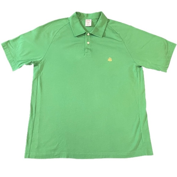 Brooks Brothers - Mens 346 Short Sleeve Pique Polo Shirt in Bright Green - Picture 3 of 5